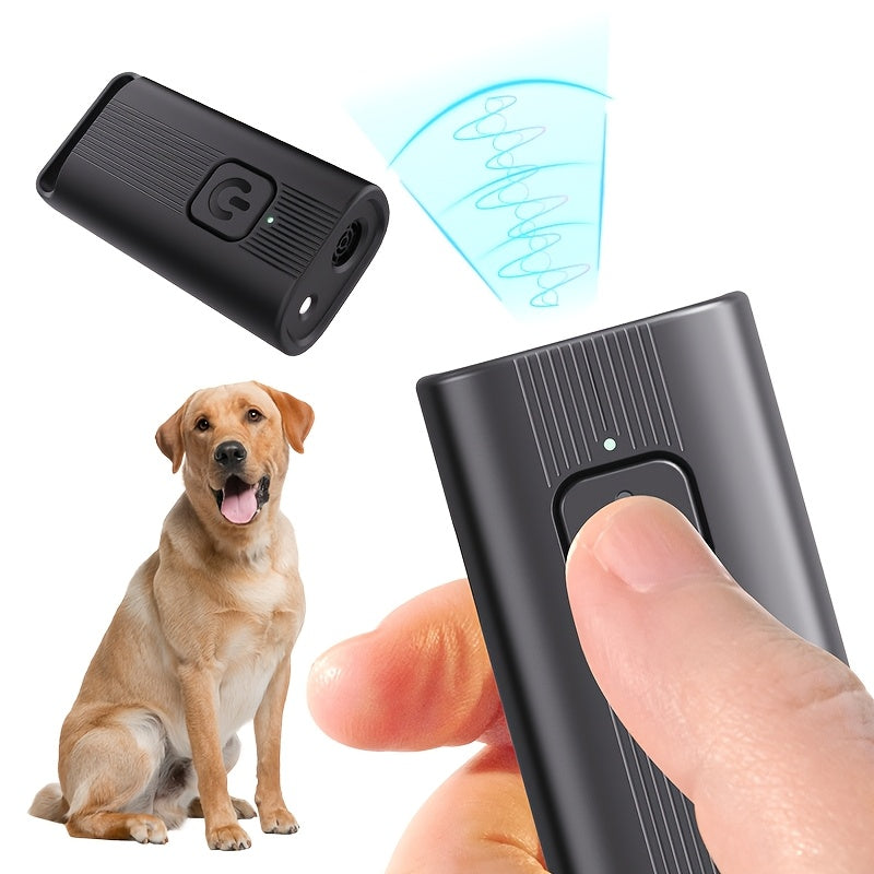 Mini Ultrasonic Dog Repeller with LED Light USB Rechargeable Anti-Barking Trainer