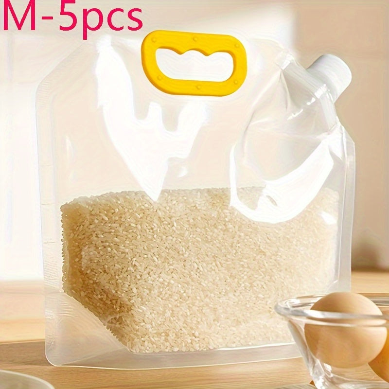 Set of 5 Reusable Food Storage Bags Airtight Seal Bulk Grain Refrigerator Moisture Insect Resistant