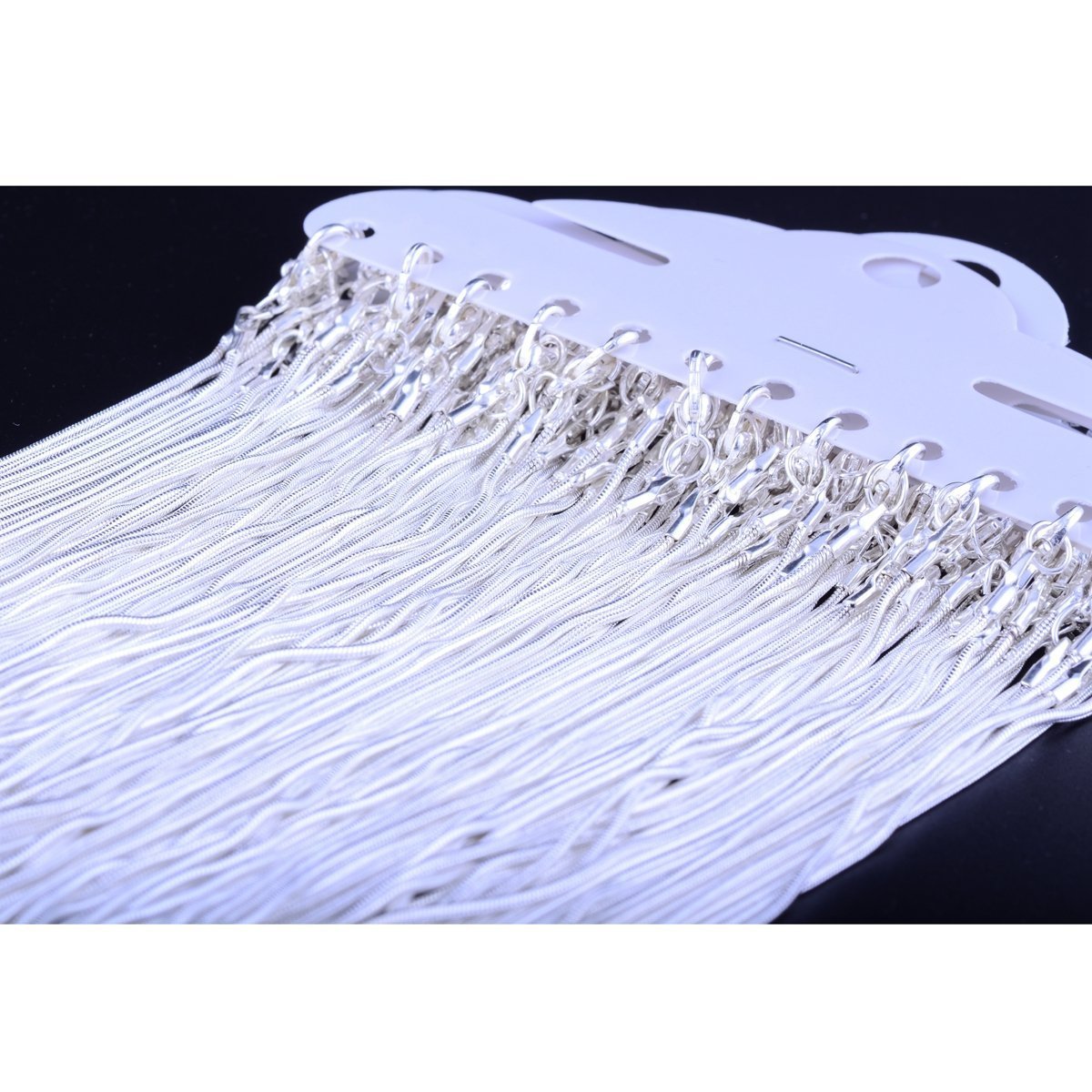 Silver Snake Necklace 18 Inch S925 Sterling Silver Chain with Gold Accents