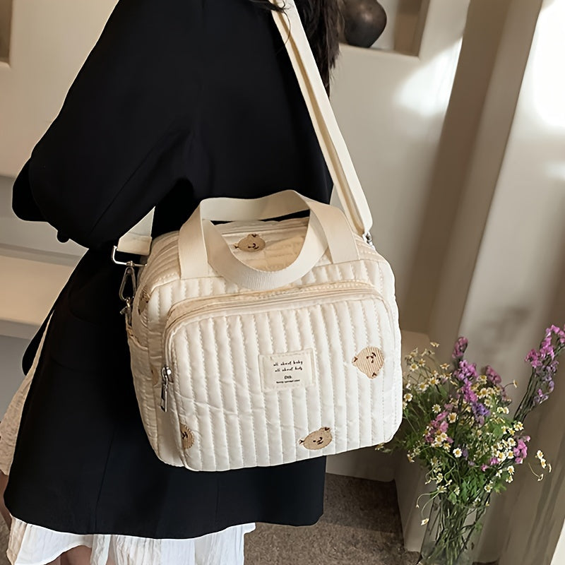 Bolso de hombro con bordado para mujer, bolso multifuncional para mamá