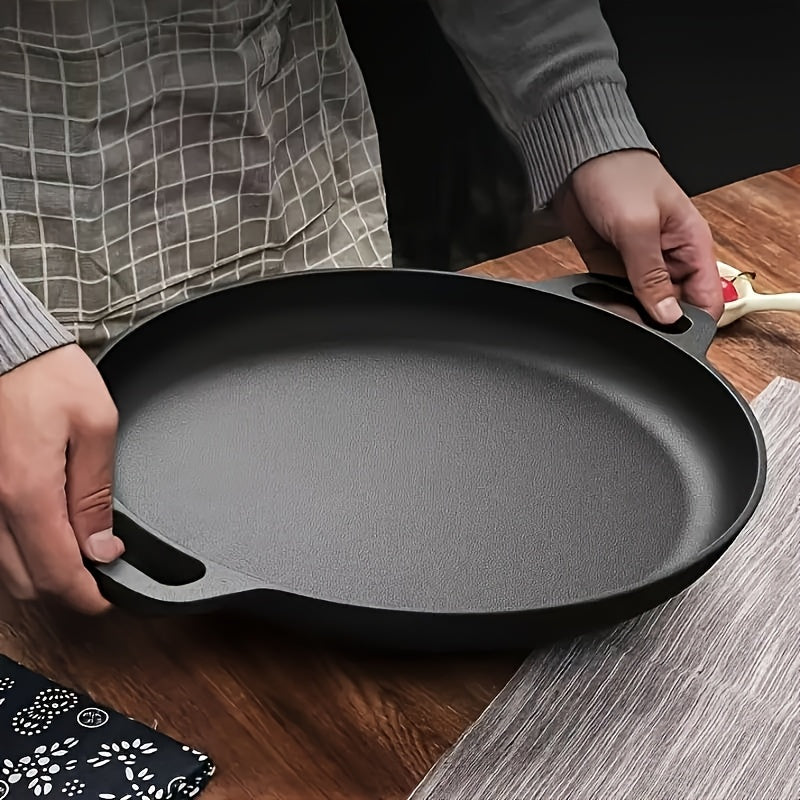 Cast Iron Skillet for Pizza Pancakes and BBQ Non-Stick Stovetop Suitable for Home and Outdoor Cooking