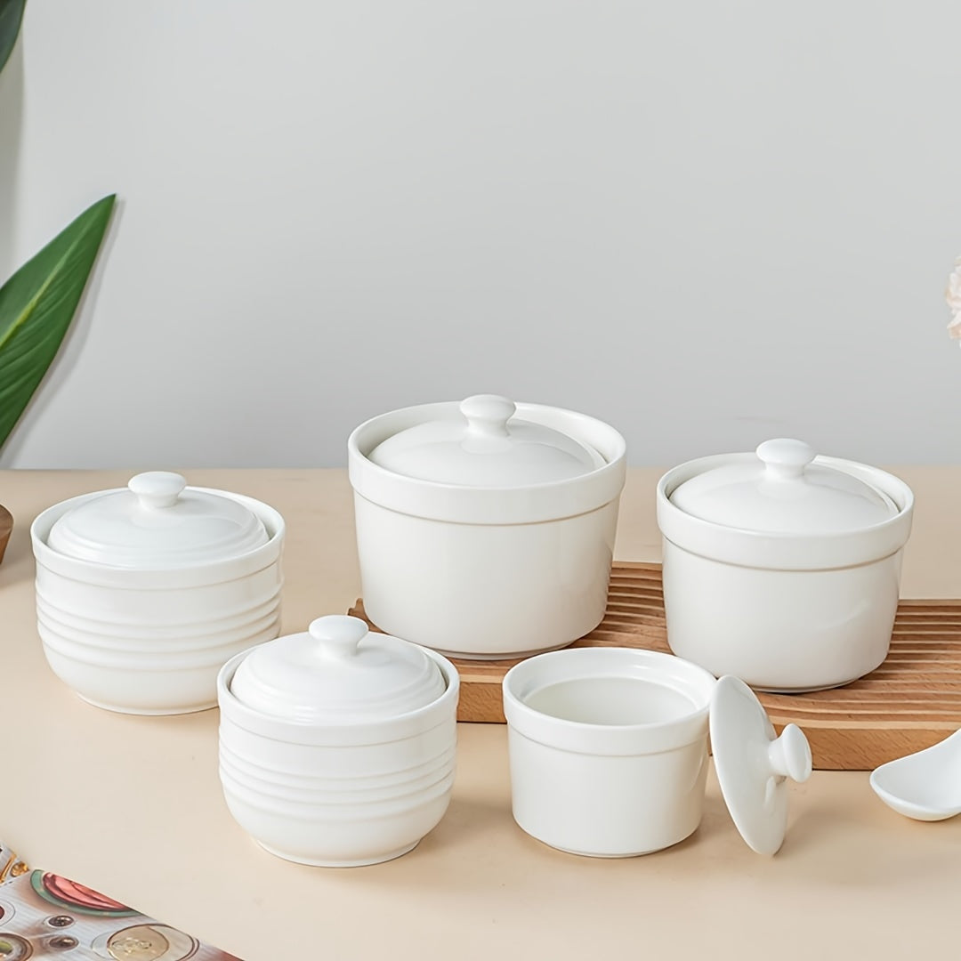 Ceramic Stew Pot with Lid Microwave and Outdoor Safe Rust-Resistant for Home Kitchen Catering Restaurant