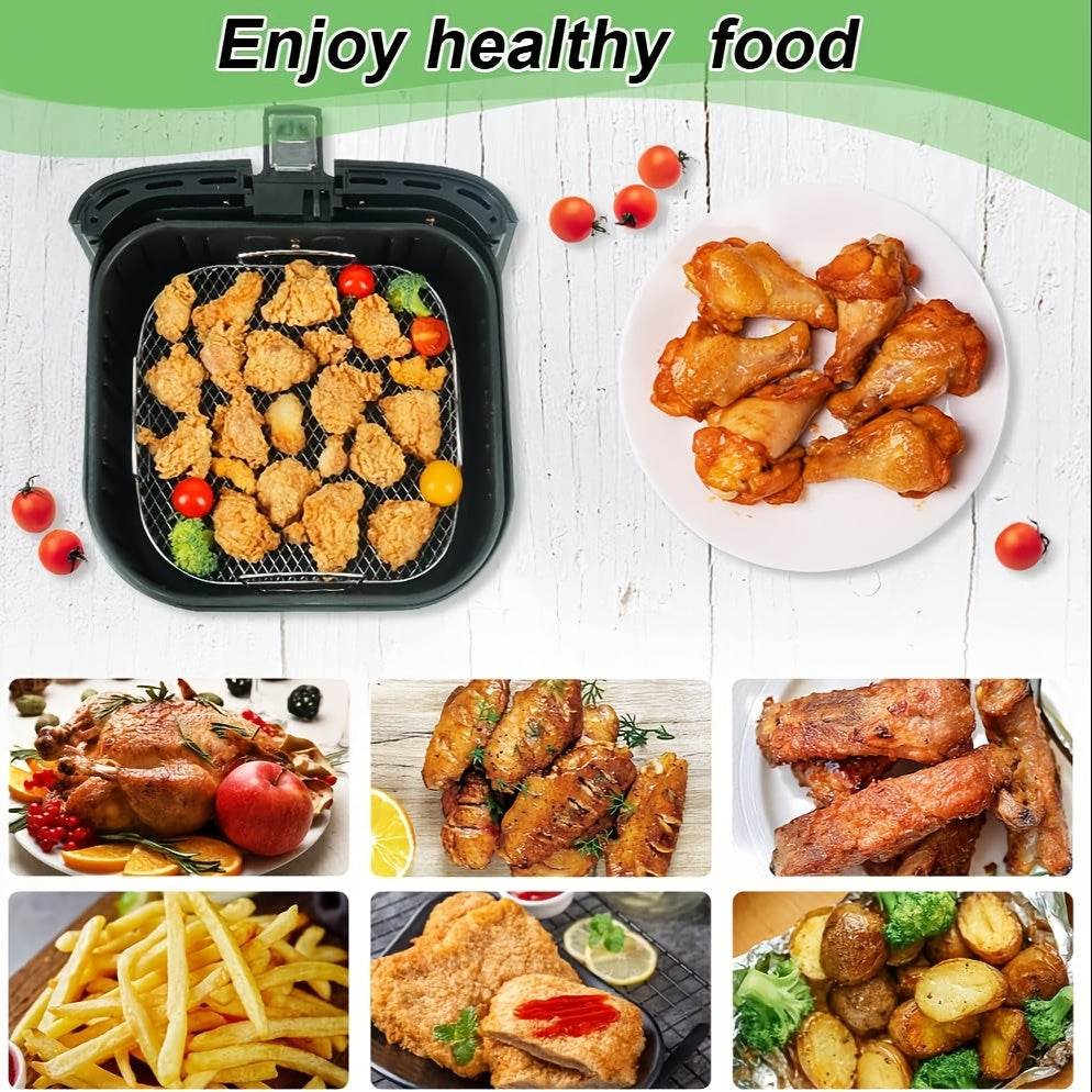 304 Stainless Steel Mesh Air Fryer Rack with Detachable Layers for Cooking and Roasting