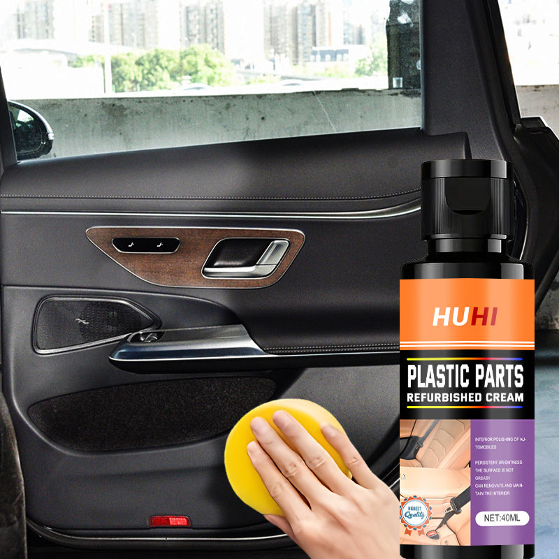 Crema de restauración para interior de coche 40ml Plástico ABS Cuero Salpicadero Negro Brillo de neumáticos