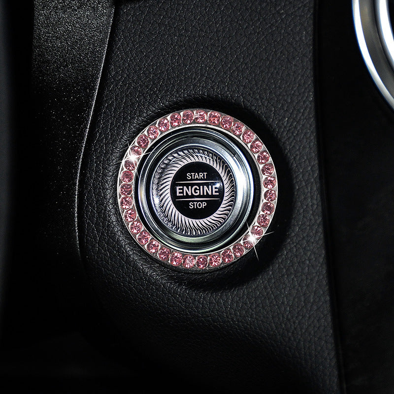 Universal Zinc Alloy Sparkle Ignition Button Cover for Cars