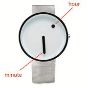 Unisex Quartz Watch with Mesh Alloy Band Casual Wear Gift for Women Men Teens