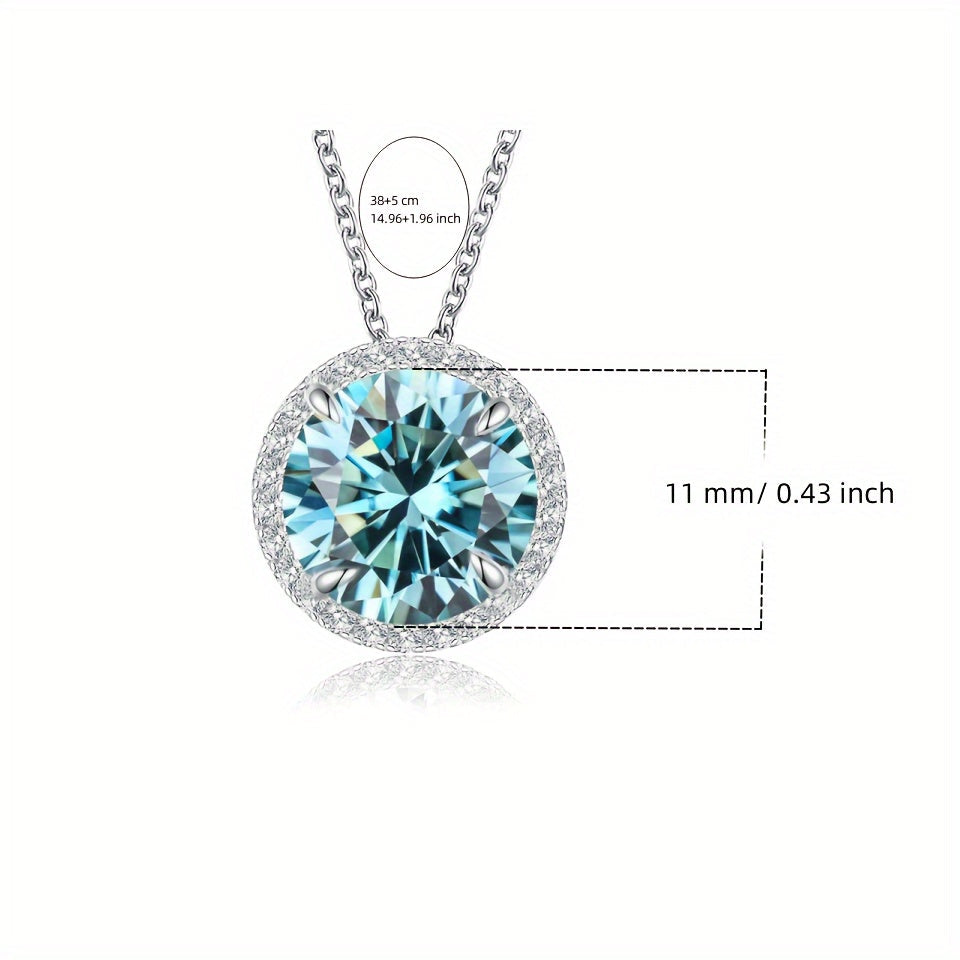 Unisex Moissanite Pendant Necklace 5ct Red Gold S925 Silver Engagement Gift