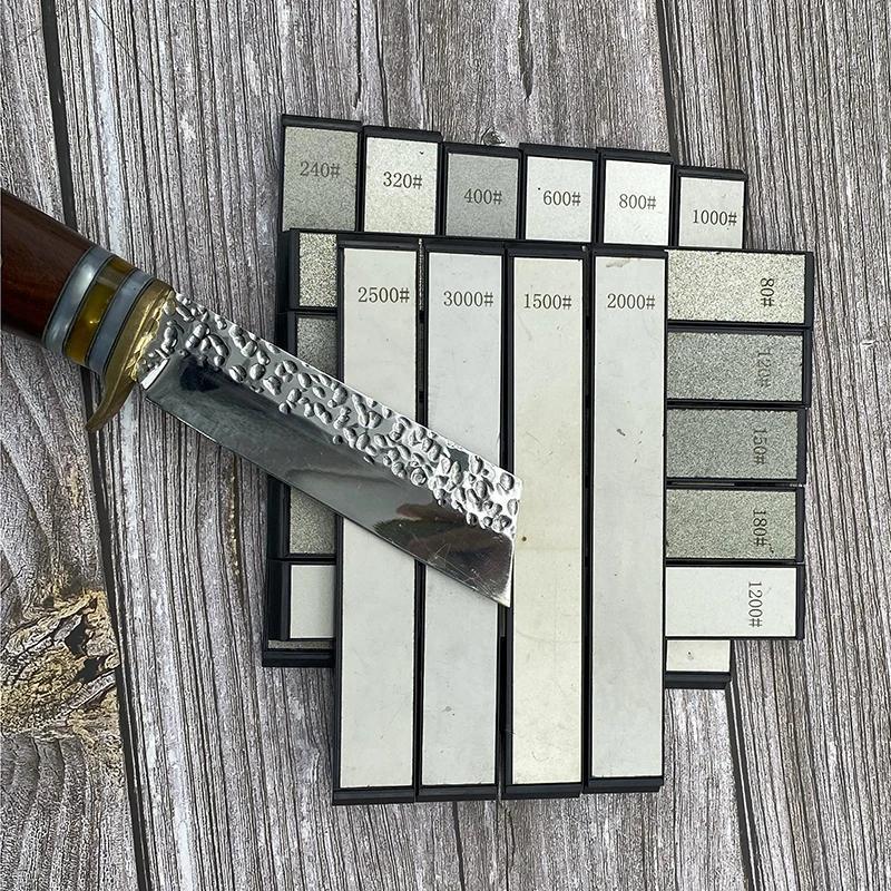 Piedra de afilar diamante con 15 piezas de abrasivo y base de EVA para sistema de afilado de cuchillos