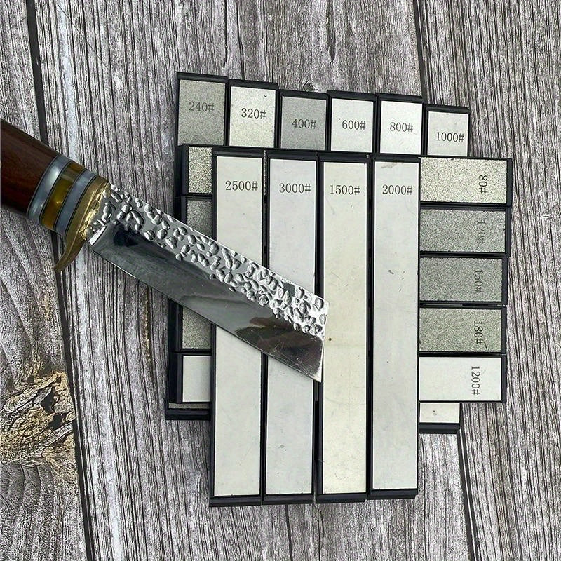 15-Donali olmos bilan qattiqlashtirish toshi to'plami EVA asos bilan pichoq va asboblarni qattiqlashtirish uchun