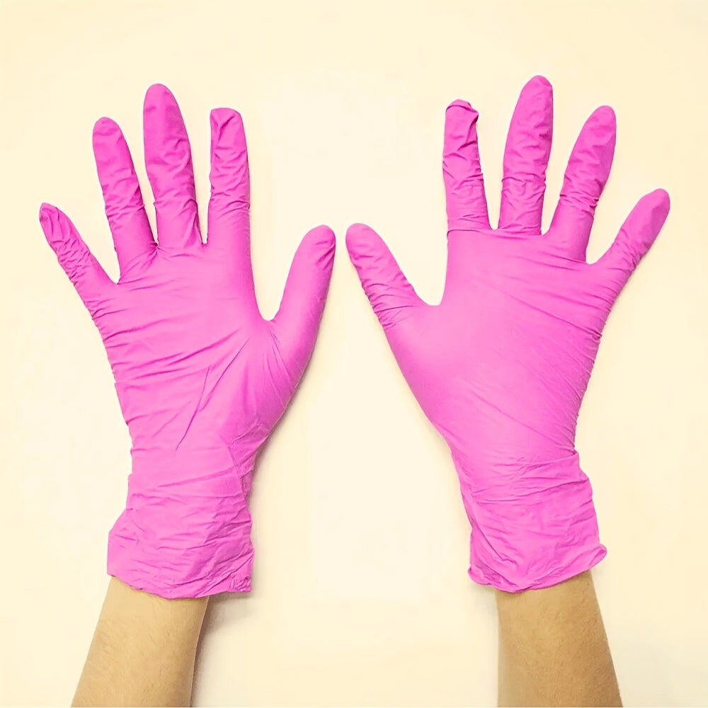 Disposable Light Pink Cleaning Gloves, Powder-Free, Latex-Free