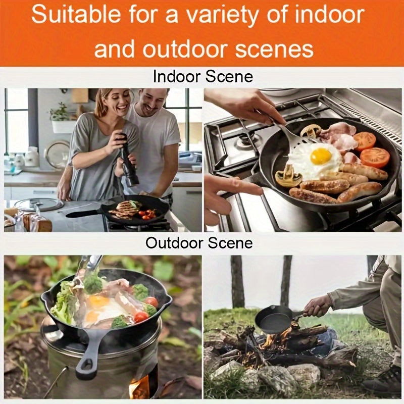 To'rt dona oldindan tayyorlangan quyma temir qozonlar to'plami, qovurish, qaynatish va pishirish uchun mukammal. Olma piroglarini va quiche tayyorlash uchun ideal, bu ko'p funksiyali qozonlar har qanday oshxona uchun zarurdir.