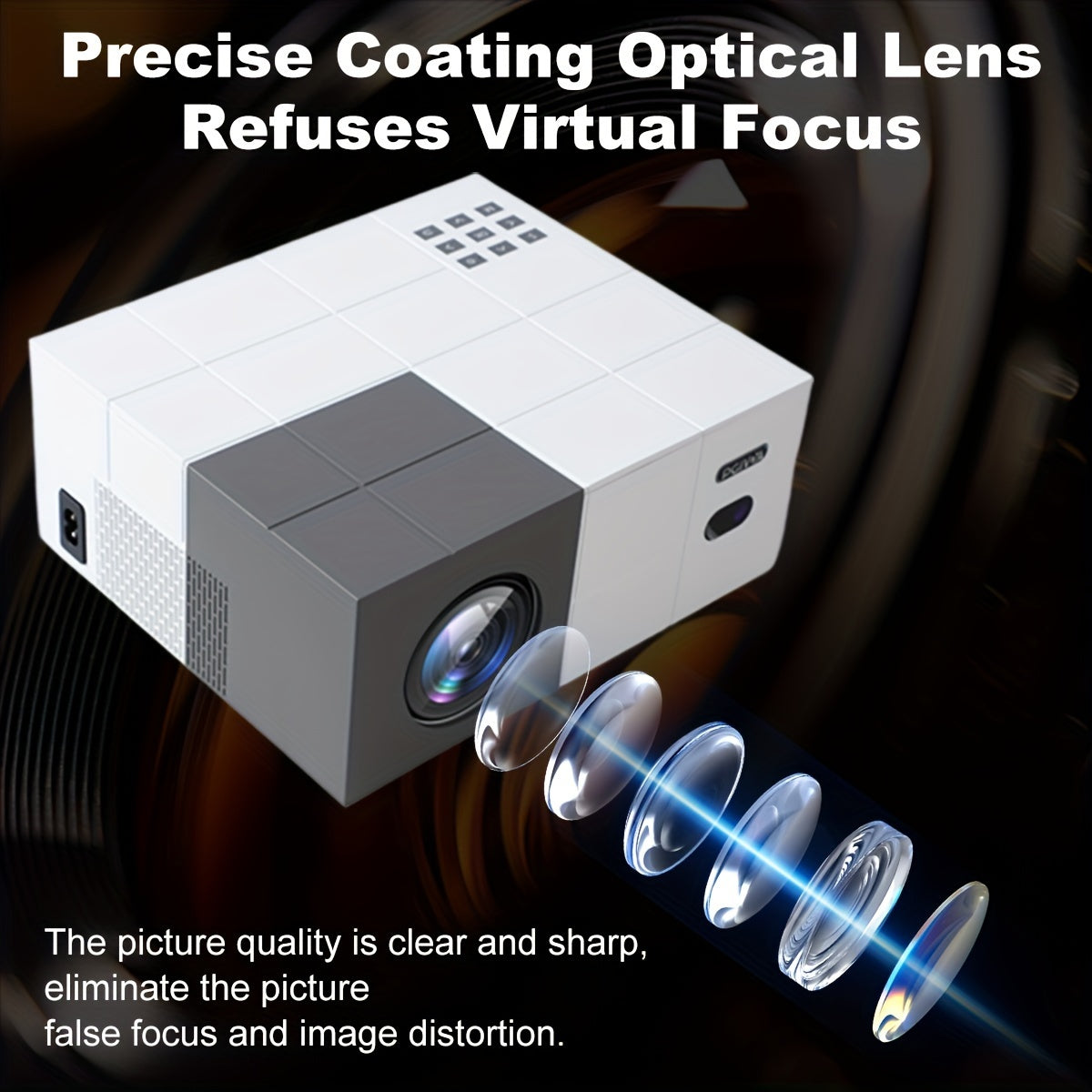 Proyector WiFi Full HD 1080P 500 lúmenes portátil con altavoz incorporado