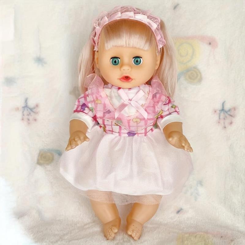 Baby Doll Toy for Ages 3+ Light Beige Plastic Speaks Drinks Sleeps Urinates
