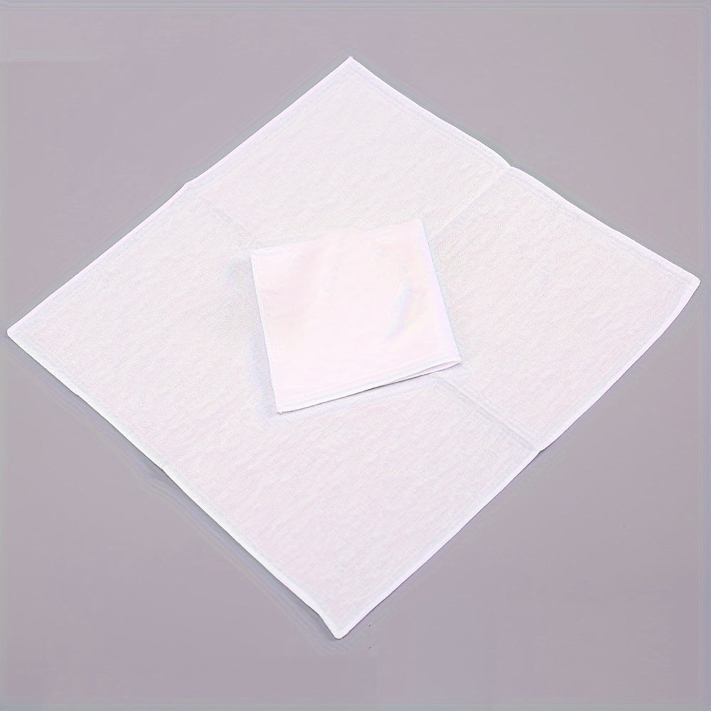 24 Pieces White Cotton Handkerchiefs 7.87 Inch Absorbent for Sweat Wiping Suitable for Men Women and DIY Printing