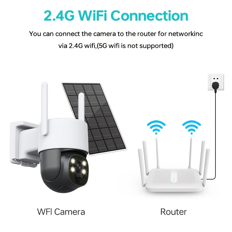 Wireless 4MP Outdoor Security Camera with Night Vision Motion Detection and Pan-Tilt