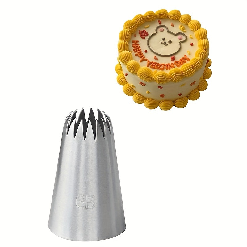 Stainless Steel 6B Cream Decorating Nozzle for Baking and Cake Decorating
