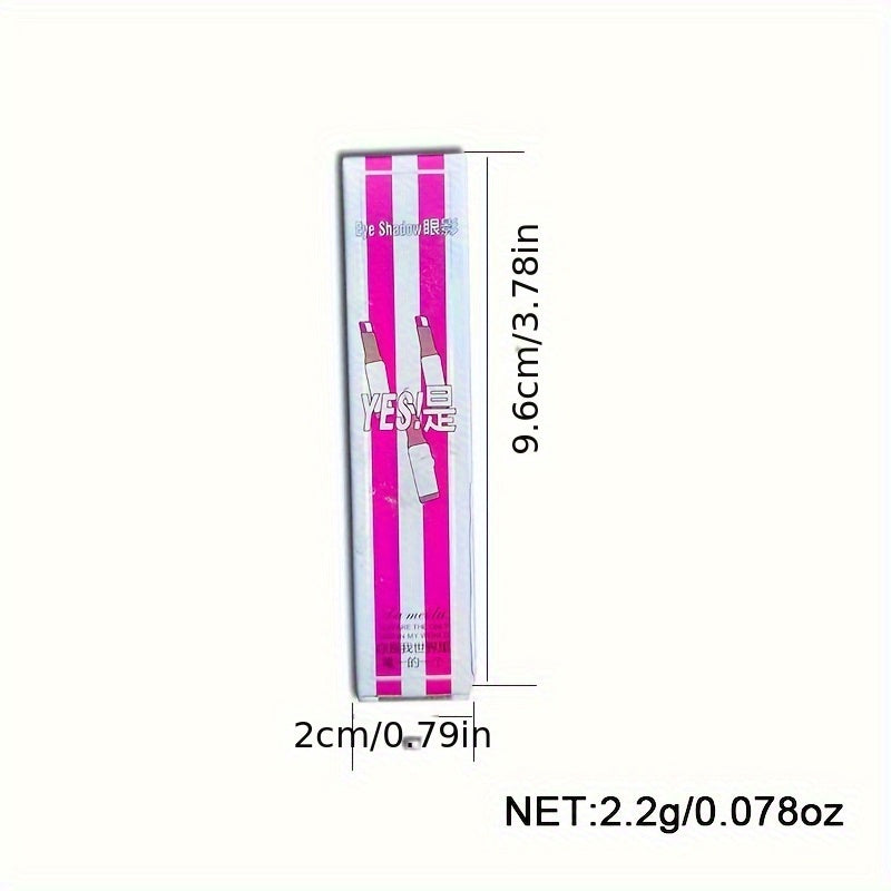 Women Two Tone Gradient Glitter Eyeshadow Stick Waterproof Long Lasting