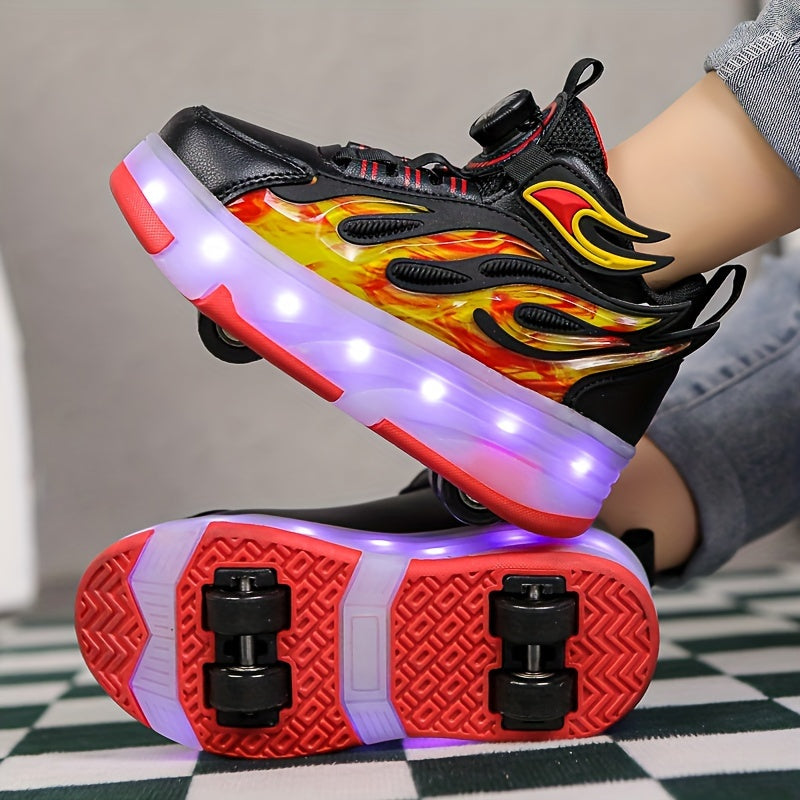 Patines LED para niños para uso en exteriores, unisex, para todas las estaciones, con ruedas dobles