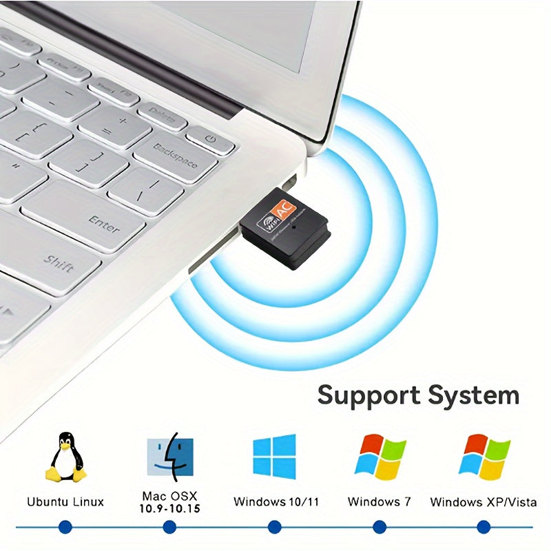 600Mbps Dual Band USB WiFi Adapter for Windows 8 and Mac OS