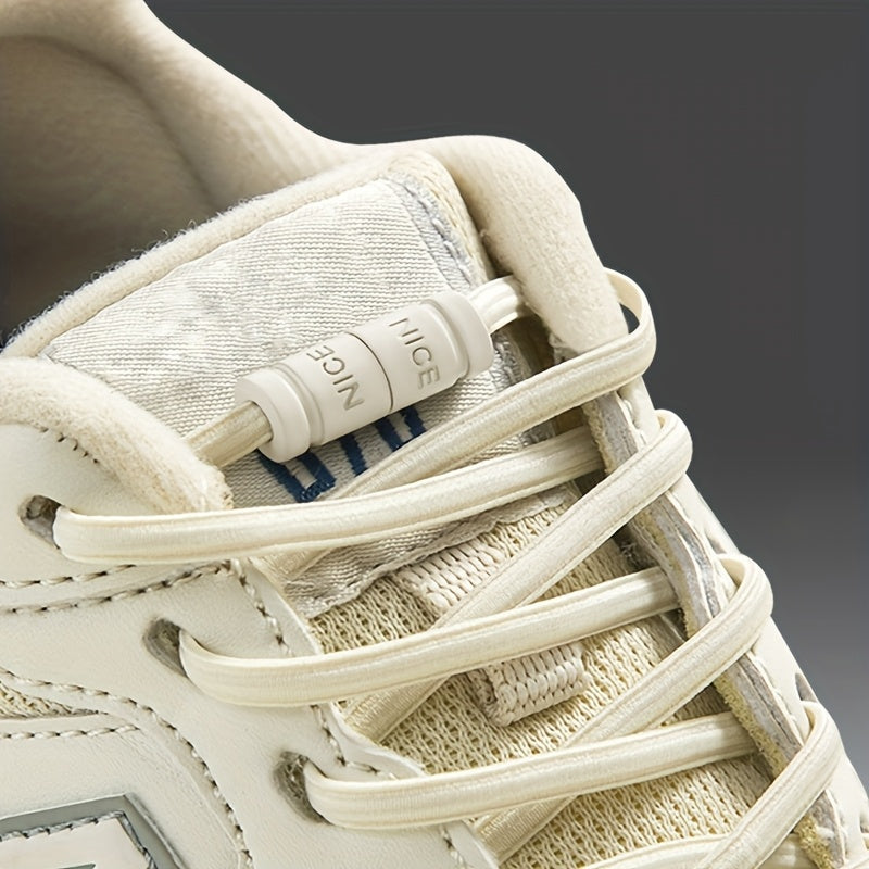 No-Tie Elastic Lace Shoes for Men and Women Quick-On Flat Shoe Laces