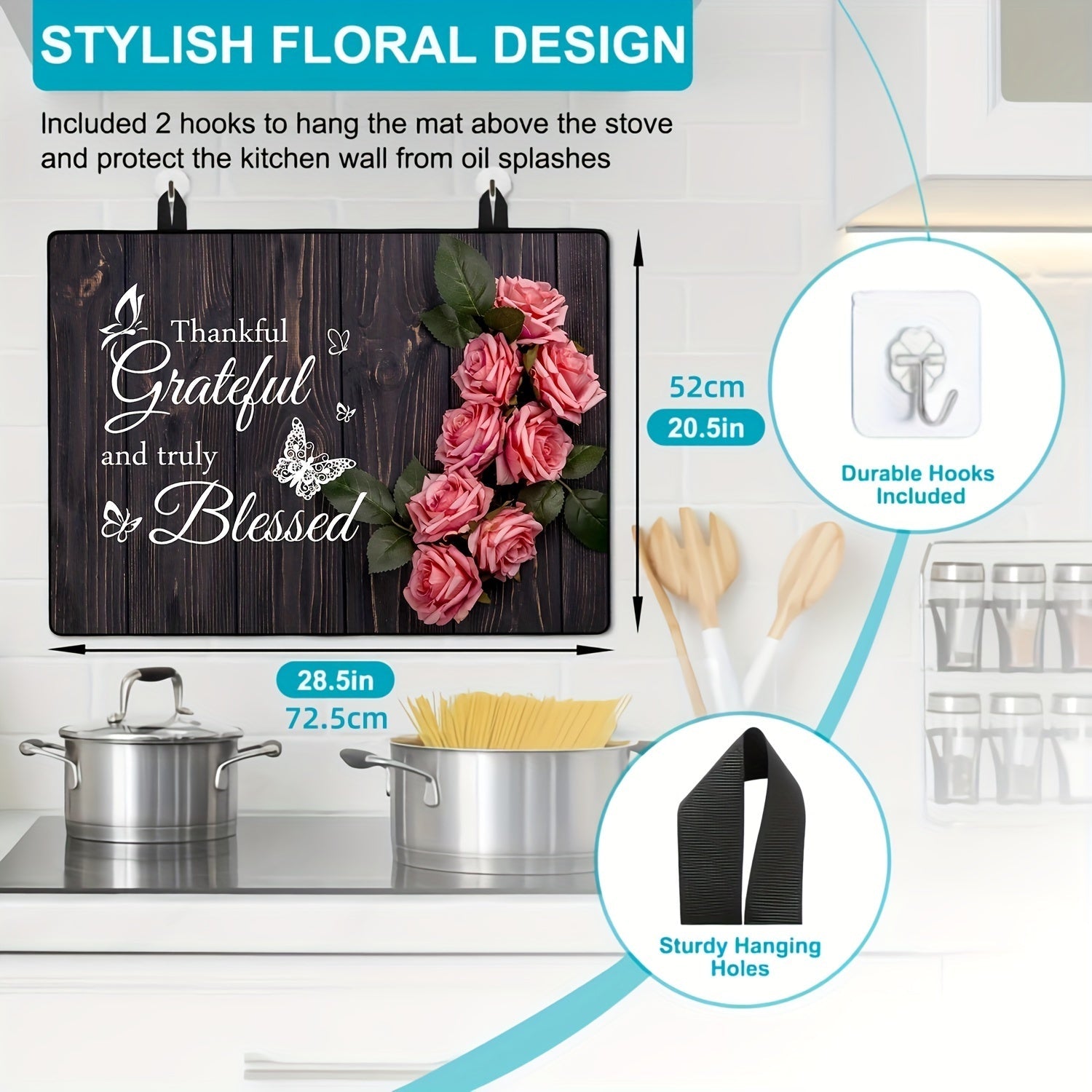 Multipurpose Stove Top Cover 72x52cm Heat-Resistant Non-Slip for Electric and Induction Cooktops