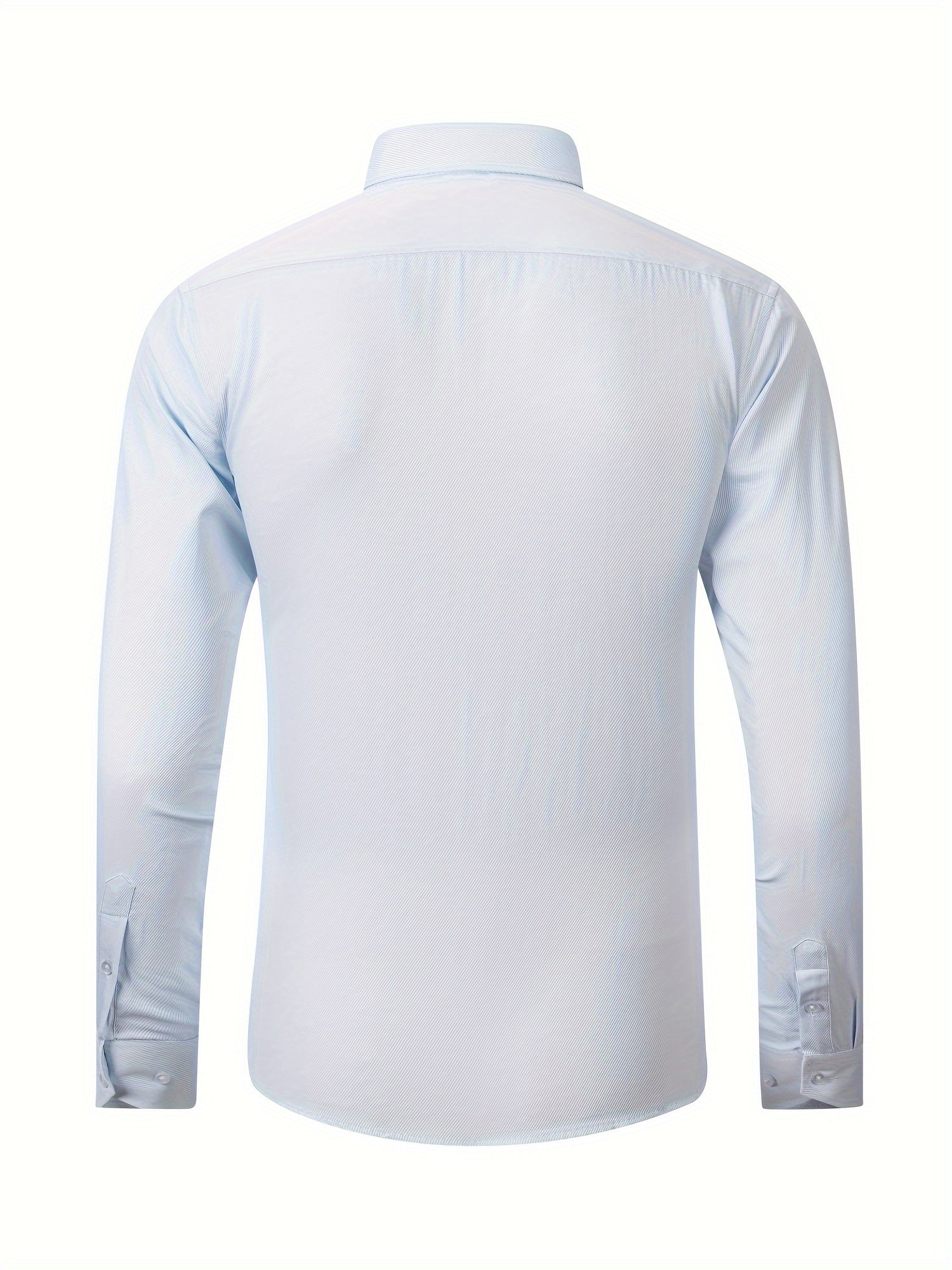 Men's Long Sleeve Solid Color Dress Shirt for Business and Formal Wear