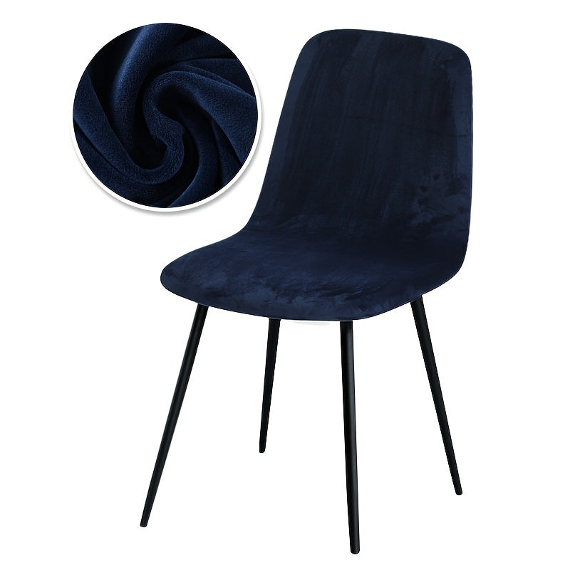 Velvet Arc-Shaped Short Back Chair Slipcover for Dining and Home Office