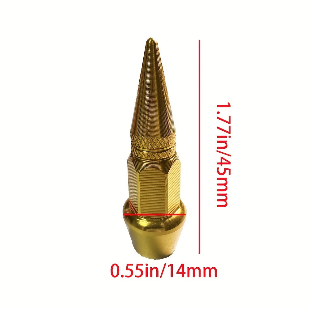 4 Pack Aluminum Wheel Valve Stem Dust Caps for Cars Trucks Bikes 45mm