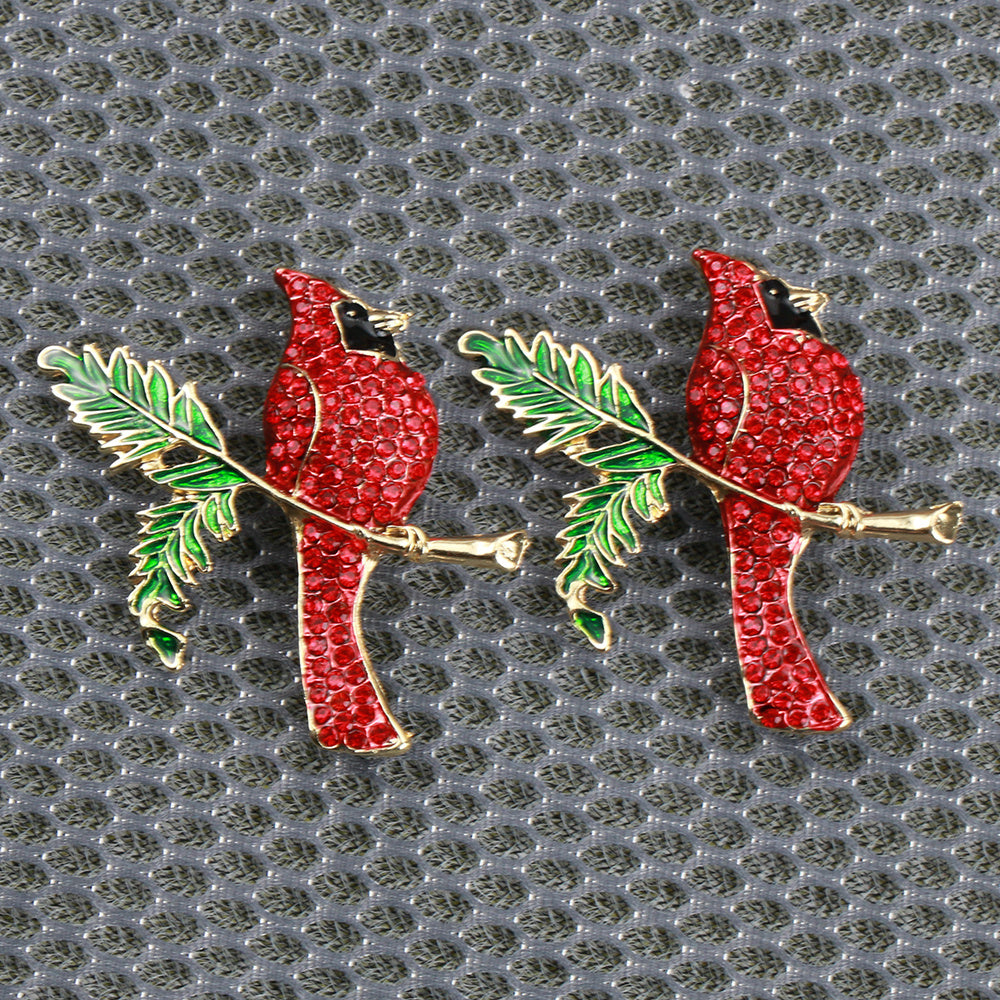 Ayollar uchun 2 ta nafis rhinestone qush brosh pinlari vintage emal yelka pinlari to'plami