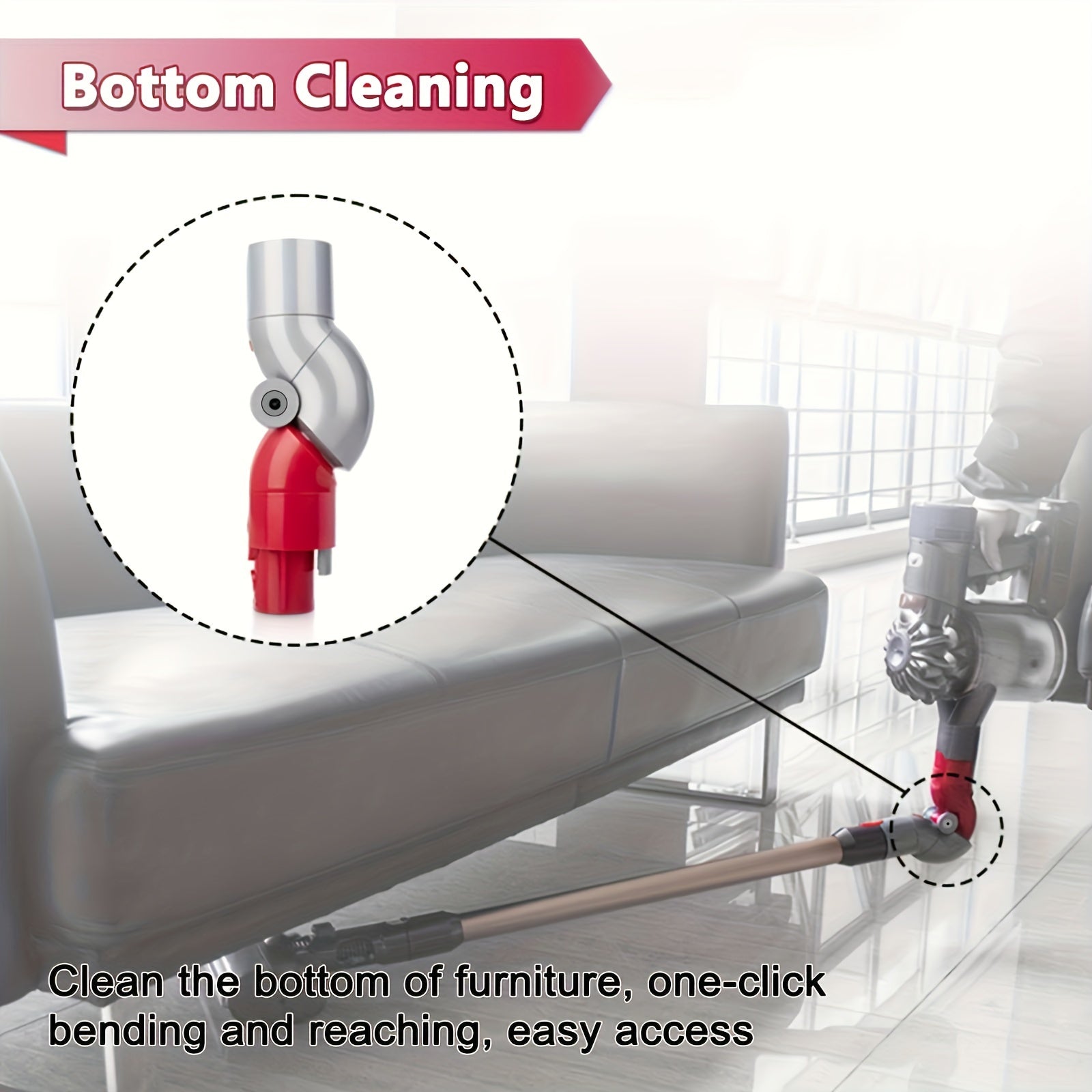 Vakuum tozalagich adapter qismi past profilli yoriq qo'shimcha asbobi - V7, V8, V10, V11, V15, SV12 modellari uchun mos keladi | Tez chiqarish, mustahkam plastikdan yasalgan