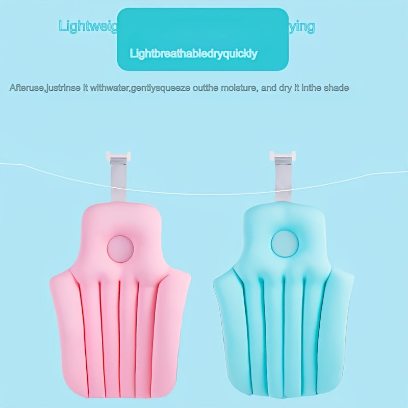 Full Body Waterproof Bath Pillow for Support in Pink or Blue