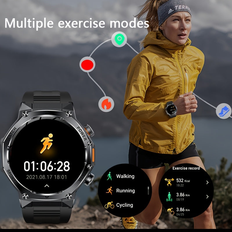 Men's Smartwatch with LED Display 4.32cm HD Screen Waterproof Fitness Tracker with Wireless Calling