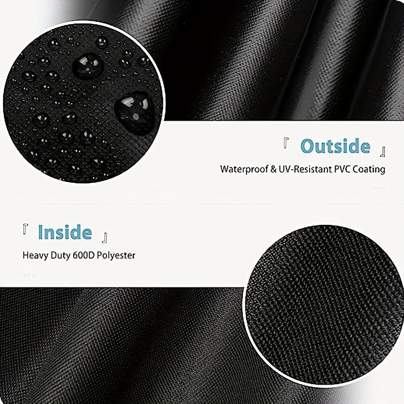 Outdoor Polyester Folding Chair Cover UV-Resistant All-Season Black with Drawstring