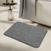 Red Memory Foam Bath Mat with Geometric Pattern Non-Slip Quick-Drying Absorbent Textured Surface
