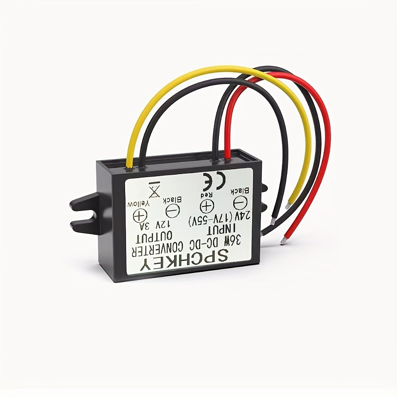 24V to 12V 3A DC Power Converter for LED Lights and Solar Panels 36W Compact Durable
