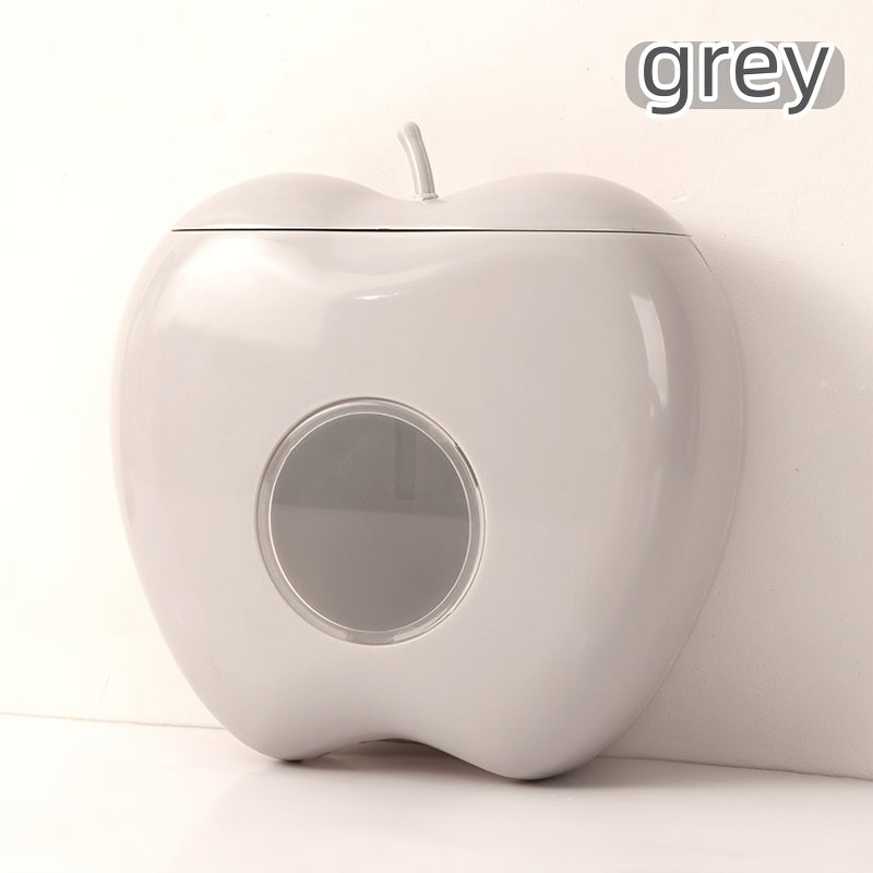 Wall Mount Apple-Shaped Storage Box for Cling Film and Bags Kitchen Organizer