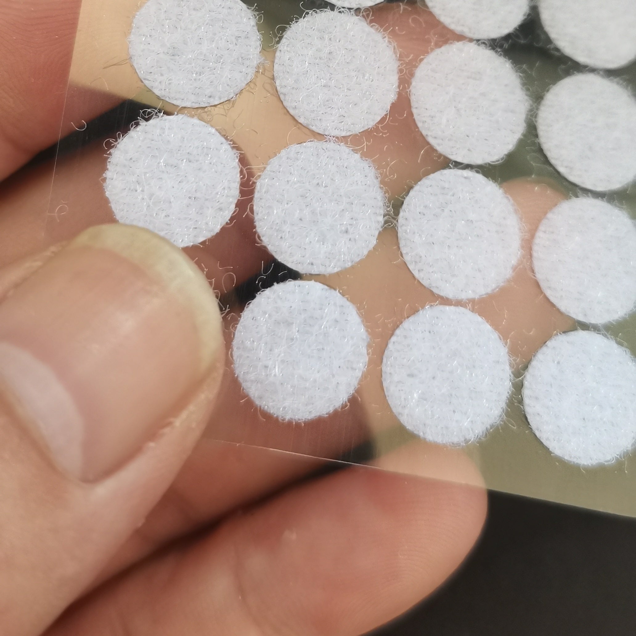 1000pcs 1cm Transparent Nylon Self-Adhesive Hook Rings for DIY Home Office Classroom