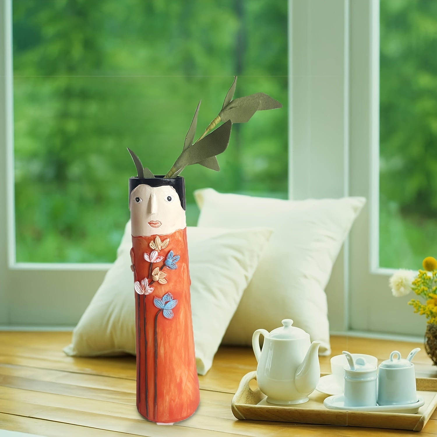 Handmade Boho Face Vases for Farmhouse and Home Decor