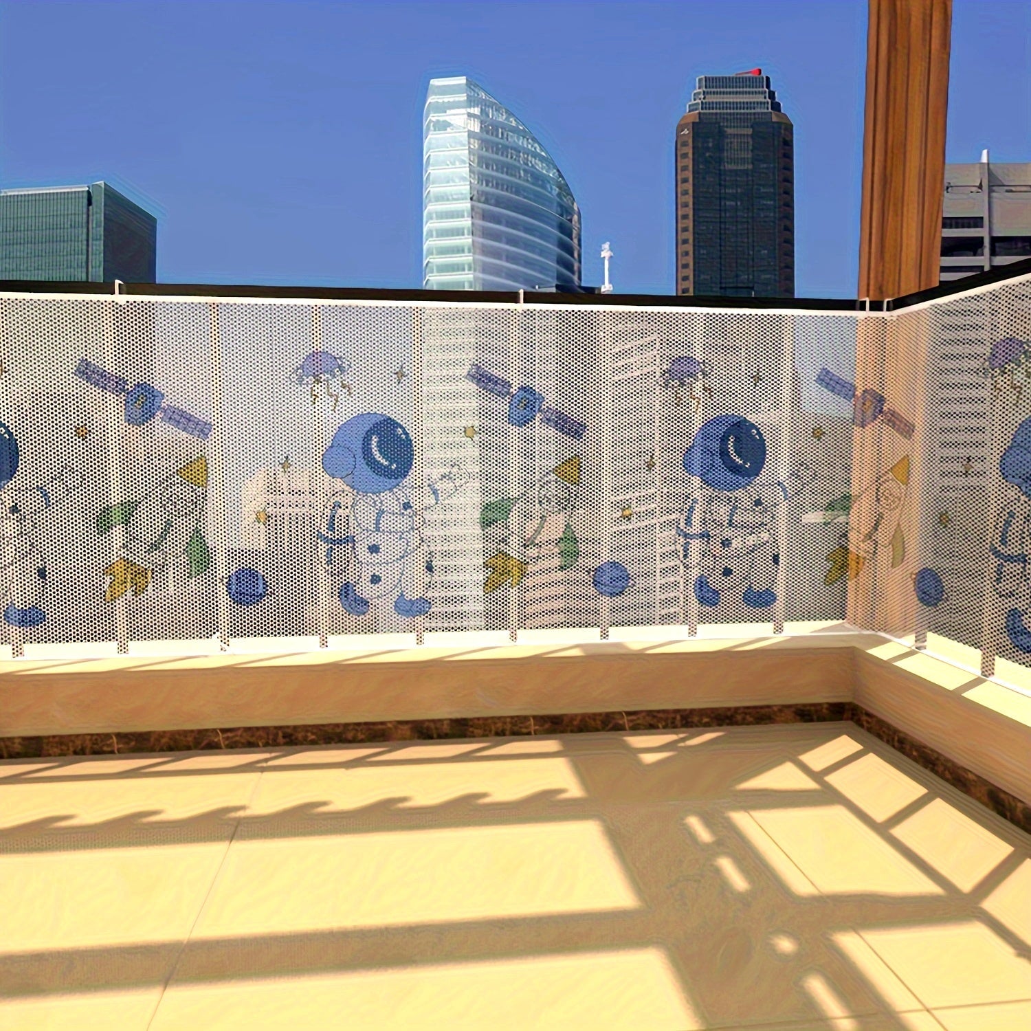 Safety Railing Net for Stair and Balcony Polyester Fiber Cartoon Print Child Guard