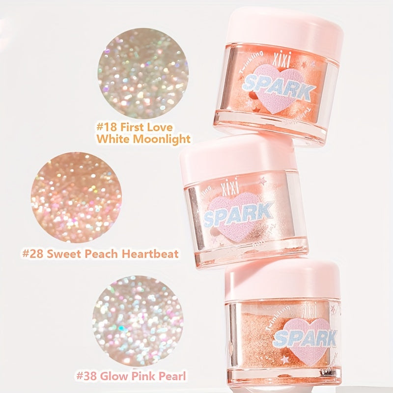 Румяна- хайлайтер Sweet Peach с шиммером для лица и глаз, влажное сияние