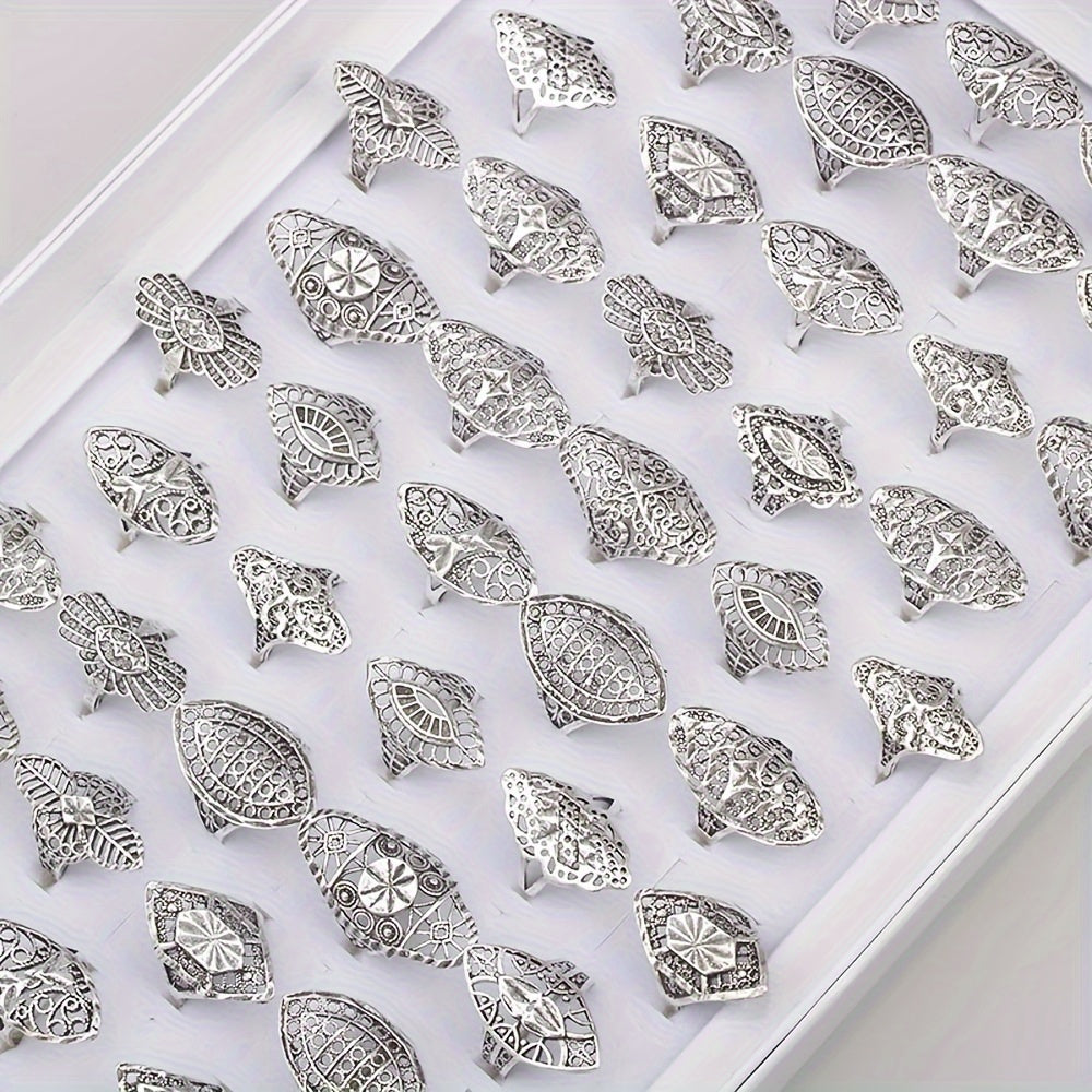 Ayollarning kundalik ziyofatlari, zargarlik bezaklari va sovg'a berish uchun mo'ljallangan 20 ta nafis vintage bo'sh gullar halqalari to'plami.