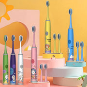 Kids Electric Toothbrush with 2-6 Brush Heads Soft Bristles Space Series