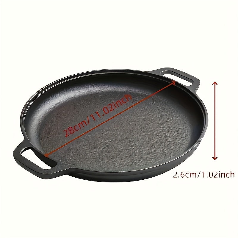 Cast Iron Skillet for Pizza Pancakes and BBQ Non-Stick Stovetop Suitable for Home and Outdoor Cooking
