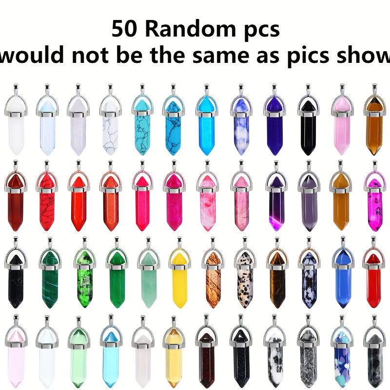 Qora faux charm bilan zanjirli halqa bilan kristalli oltiburchakli pendantsiz taqinchoq