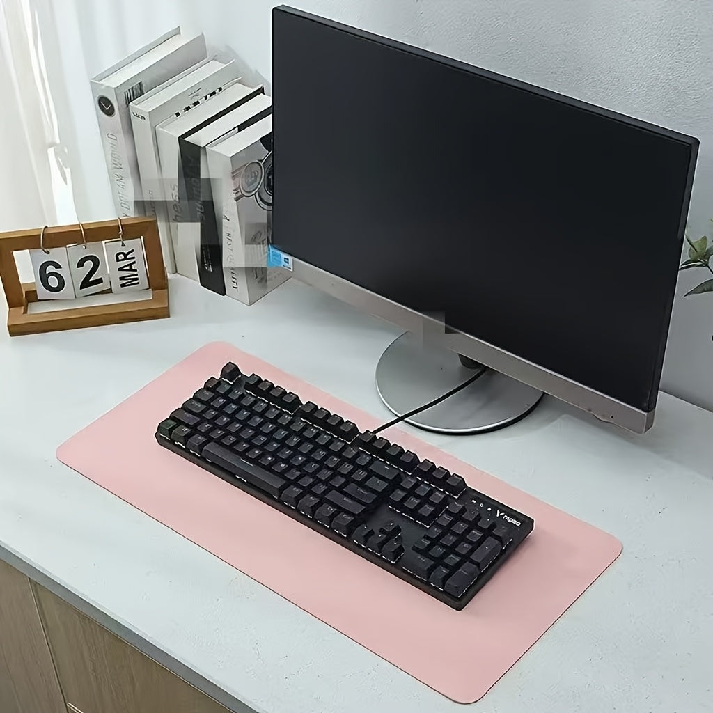 Black PVC Desk Mat Non-Slip Large Office Computer Mouse Pad