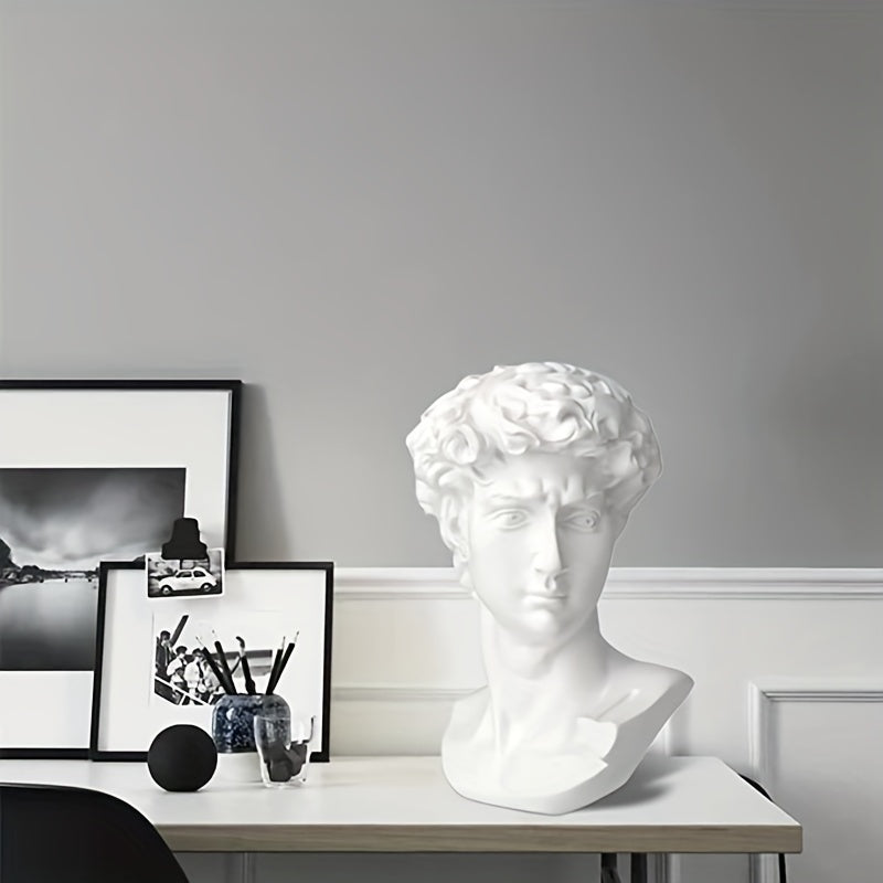 White Resin Greek Bust Sculpture 7cm Decorative Home Office Collection