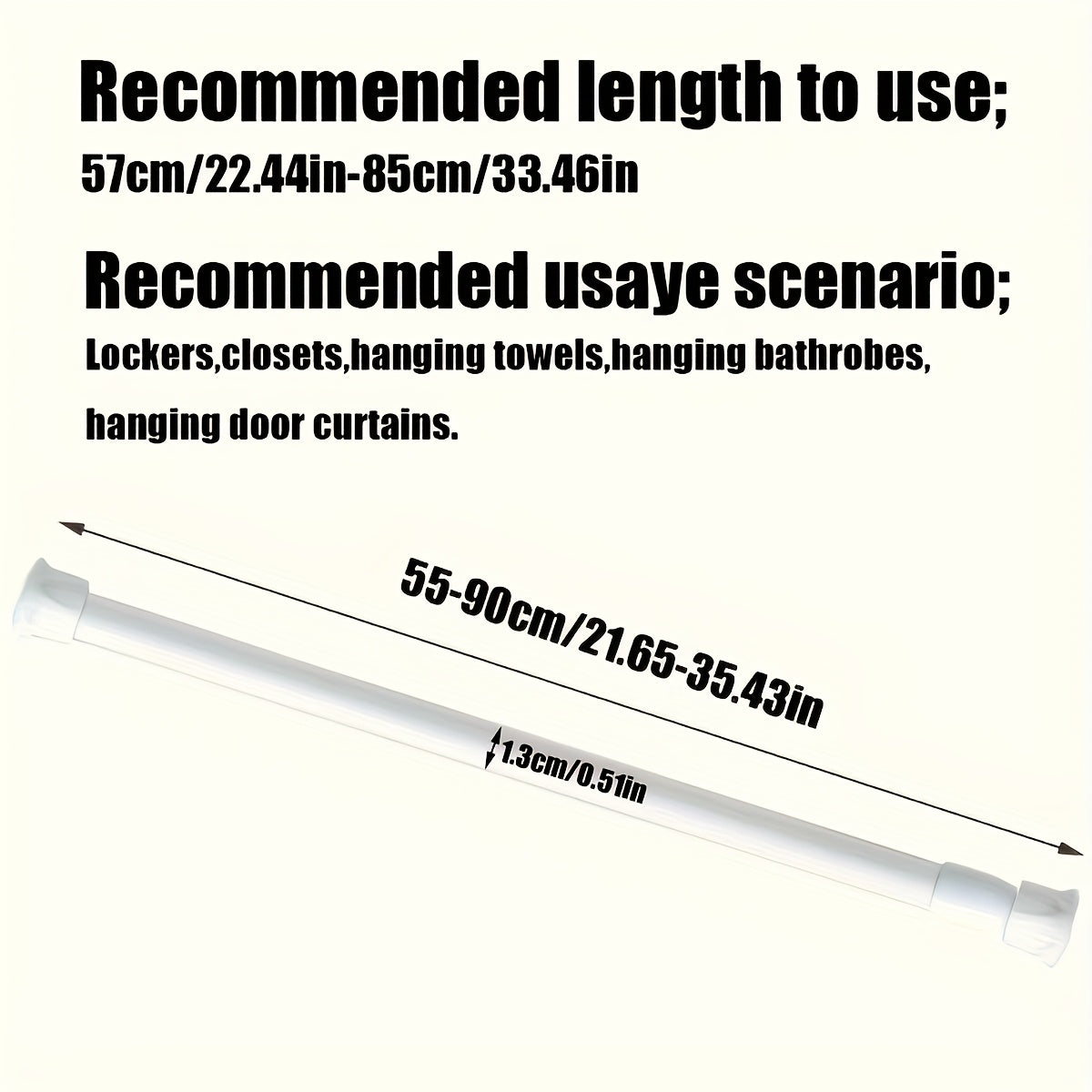 Qishloq va eshik pardalari uchun bahor yuklangan metall sochiq bar, teshiksiz tortish montaji.