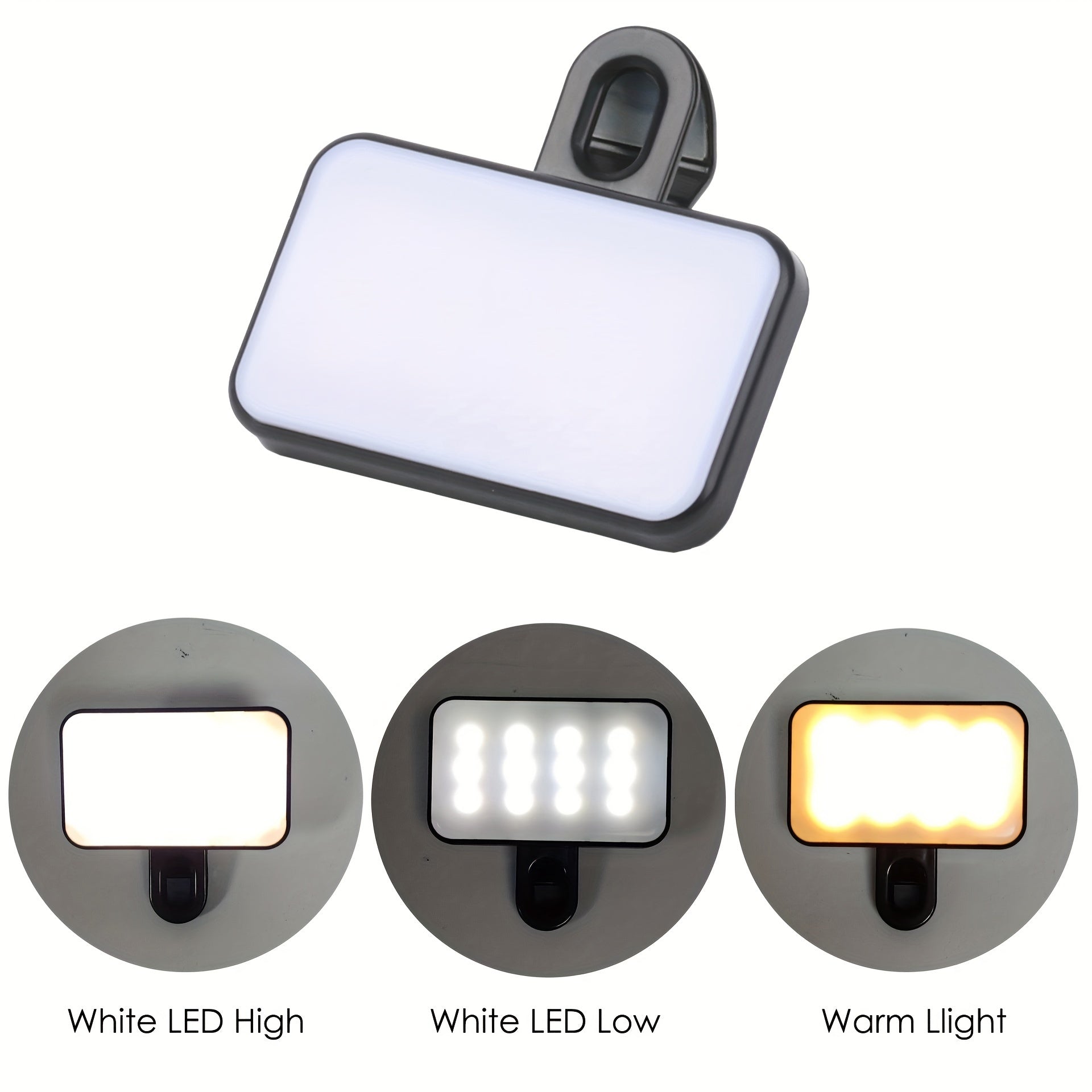 Mini Clip-On Fill Light for Mobile Phones and Cameras USB Rechargeable LED Light