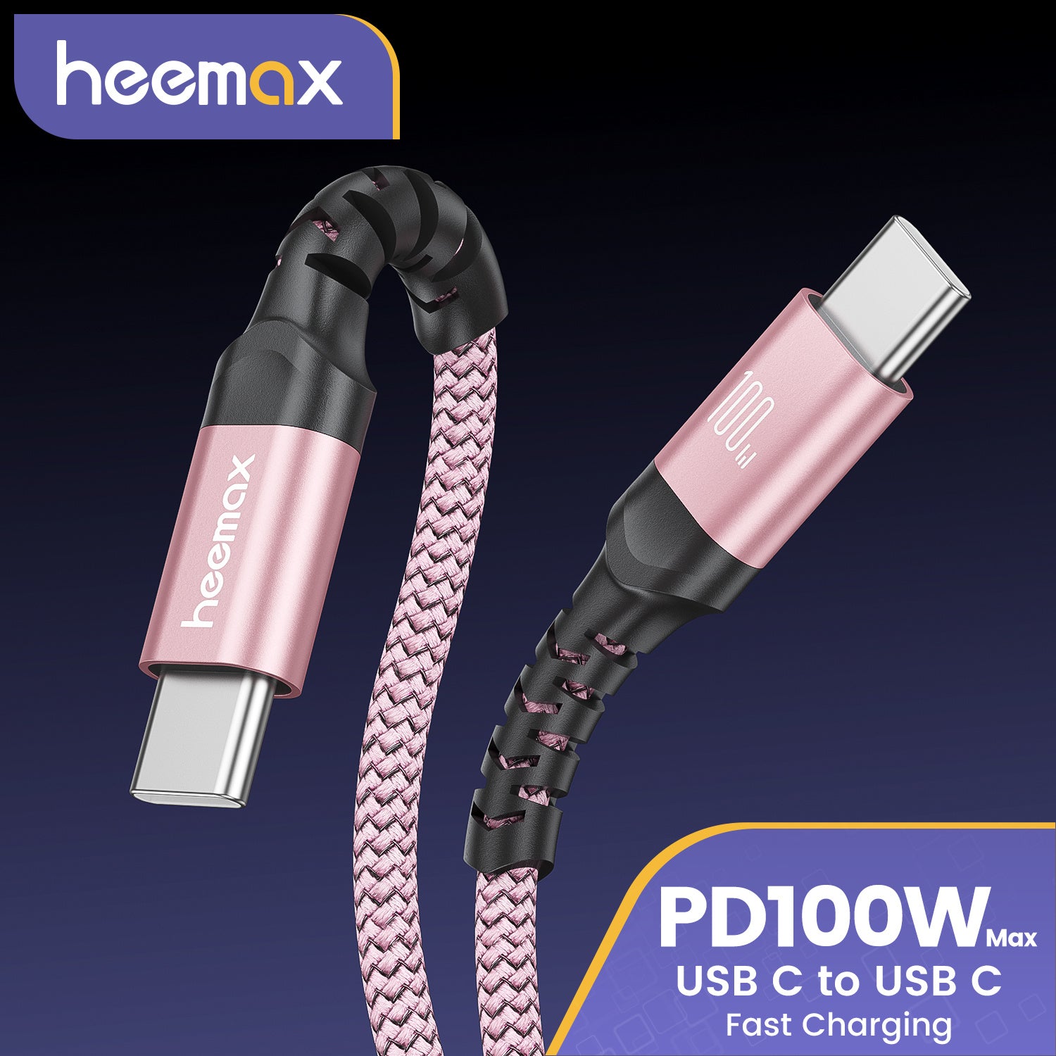 PD100W Max Type C dan Type C kabeli Samsung, Honor, Xiaomi va iPhone 15/15Plus/15Pro/15 Pro Max, 16/16Plus/16 Pro/16Pro Max uchun tez zaryadlash.