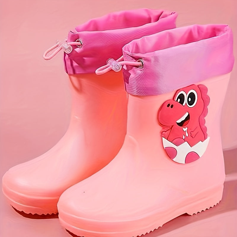 Children's PVC Cartoon Rain Boots Long Style for Boys and Girls Ages 14 and Under